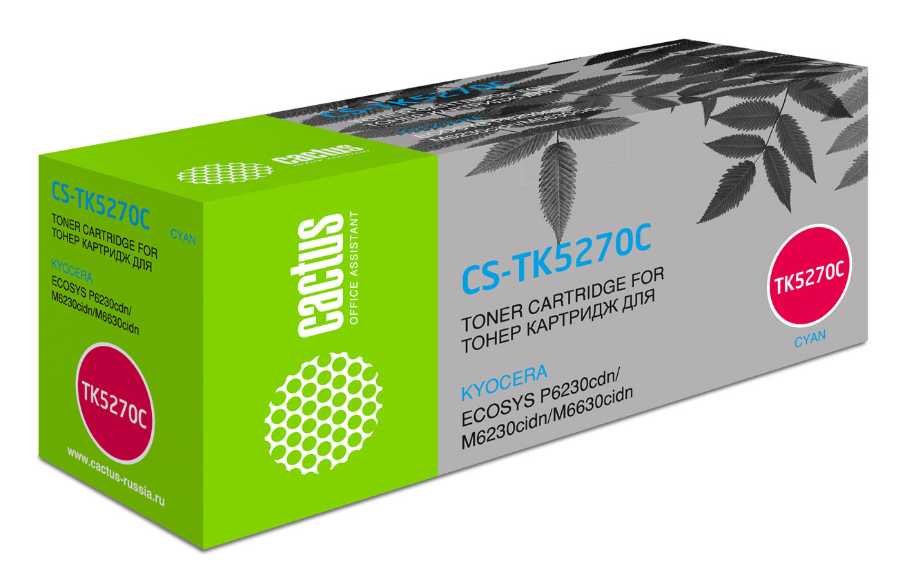 Картридж лазерный Cactus CS-TK5270C TK-5270C голубой (6000стр.) для Kyocera Ecosys P6230cdn/M6230cidn/M6630cidn