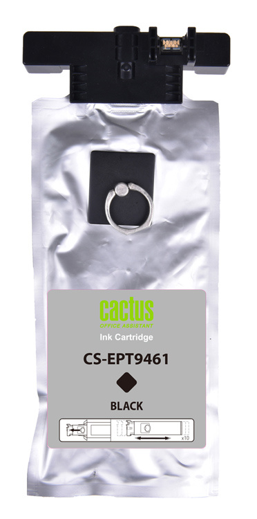 Картридж струйный Cactus CS-EPT9461 T9461 черный (180мл) для Epson WF-C5290DW/WF-C5790DW