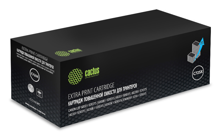 Картридж лазерный Cactus CS-C725X-MPS 725X черный (3000стр.) для Canon LBP 6000/6020/6030B i-Sensys