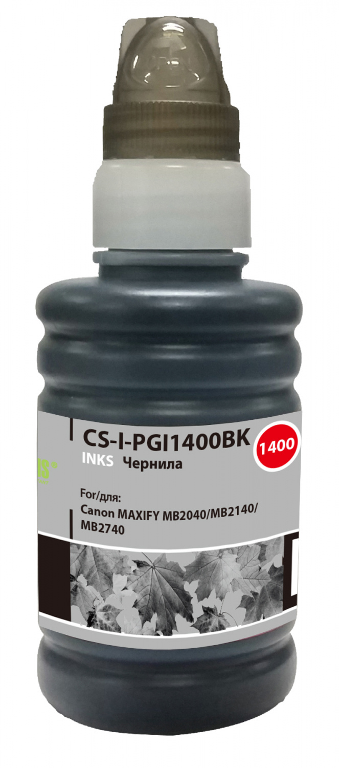 Чернила Cactus CS-I-PGI1400BK черный пигментный 100мл для Canon MAXIFY MB2040/MB2140/MB2740