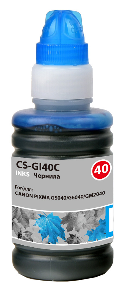 Чернила Cactus CS-GI40C GI-40 голубой 70мл для Canon Pixma G5040/G6040/GM2040