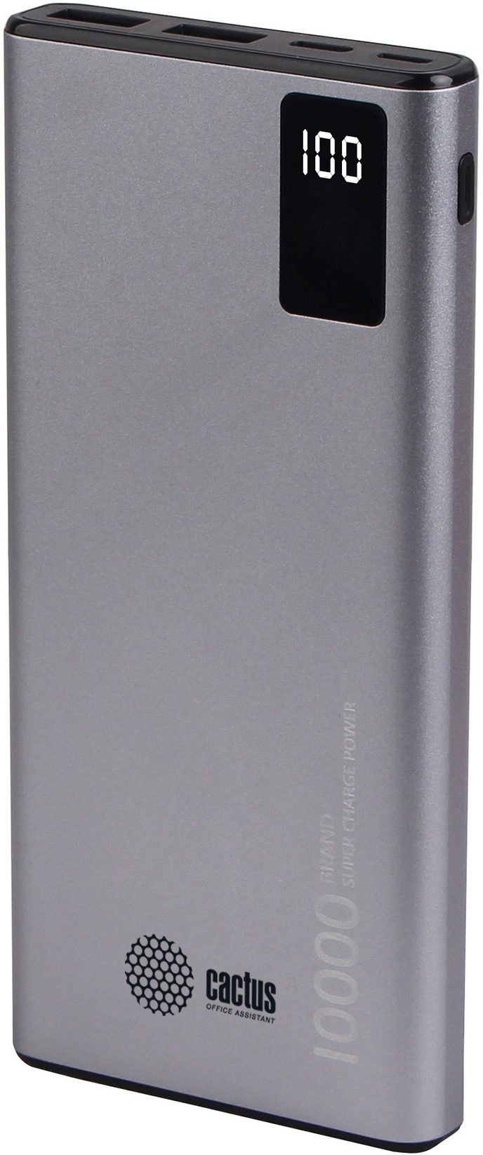 Мобильный аккумулятор Cactus CS-PBFSLT-10000 10000mAh 3A серый 