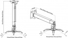 Кронштейн для проектора Cactus CS-VM-PRE01-WT белый макс.20кг настенный и потолочный поворот и наклон