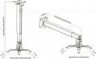 Кронштейн для проектора Cactus CS-VM-PRE02-WT белый макс.20кг настенный и потолочный поворот и наклон