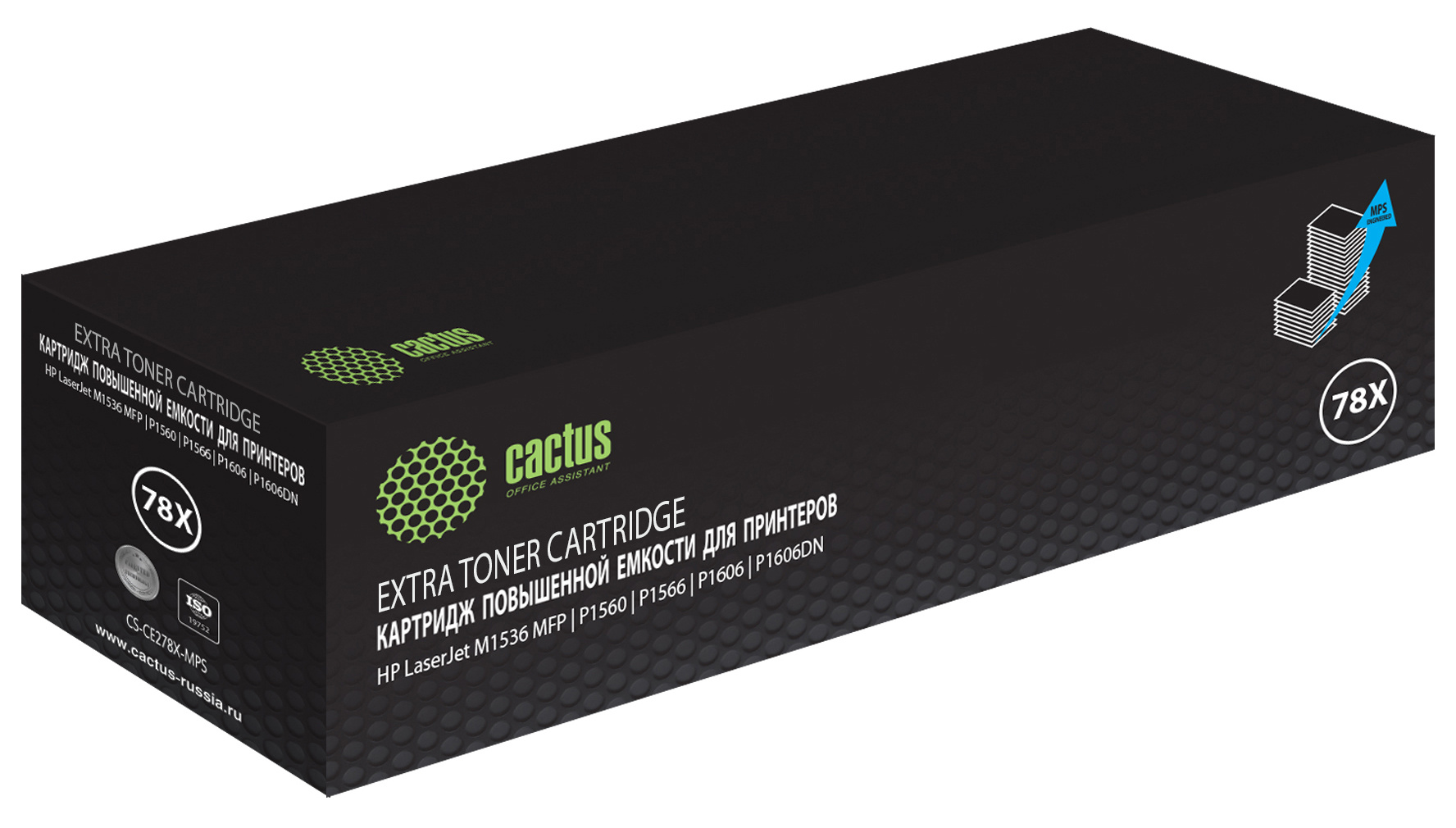 Картридж лазерный Cactus CS-CE278X-MPS CF278X черный (3000стр.) для HP LJ P1566/P1606w