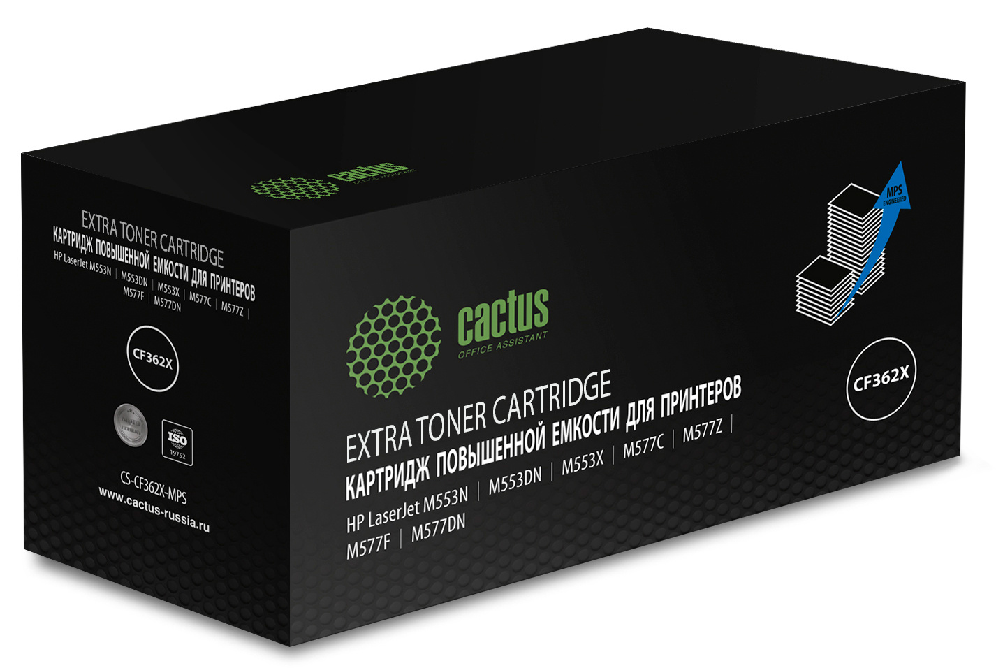 Картридж лазерный Cactus CS-CF362X-MPS CF362XX желтый (18000стр.) для HP CLJ M552dn/M553dn/M553N/M553x