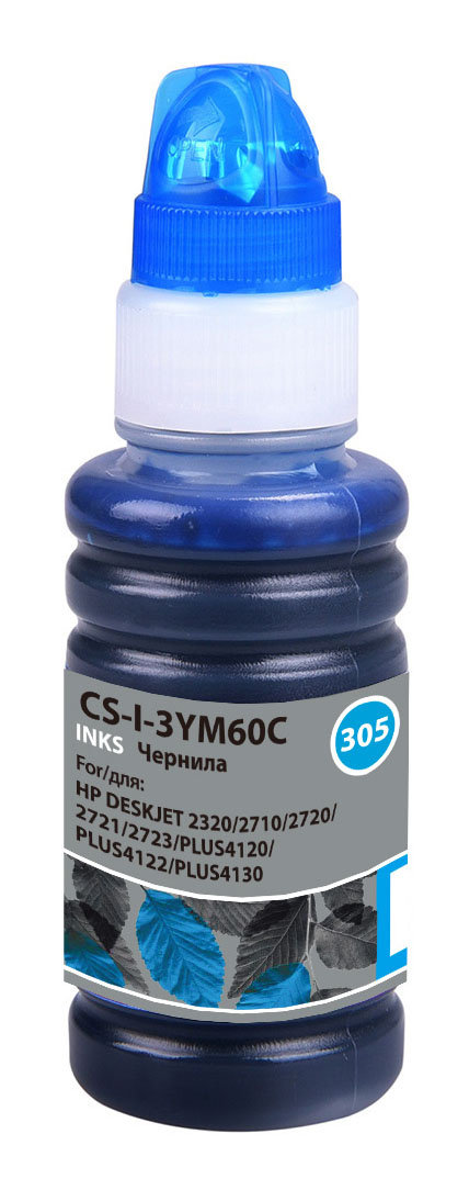 Чернила Cactus CS-I-3YM60C №305 голубой 100мл для HP DeskJet 2710/2120/2721/2722/2723