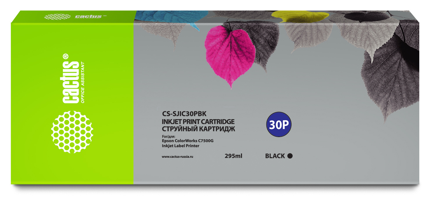 Картридж струйный Cactus CS-SJIC30PBK C33S020639 черный (295мл) для Epson ColorWorks TM-C7500G