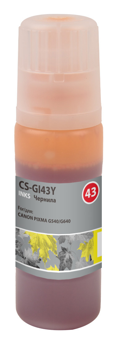 Чернила Cactus CS-GI43Y GI-43 желтый60мл для Canon Pixma G640/G540