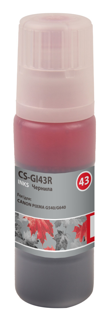 Чернила Cactus CS-GI43R GI-43 красный60мл для Canon Pixma G640/G540