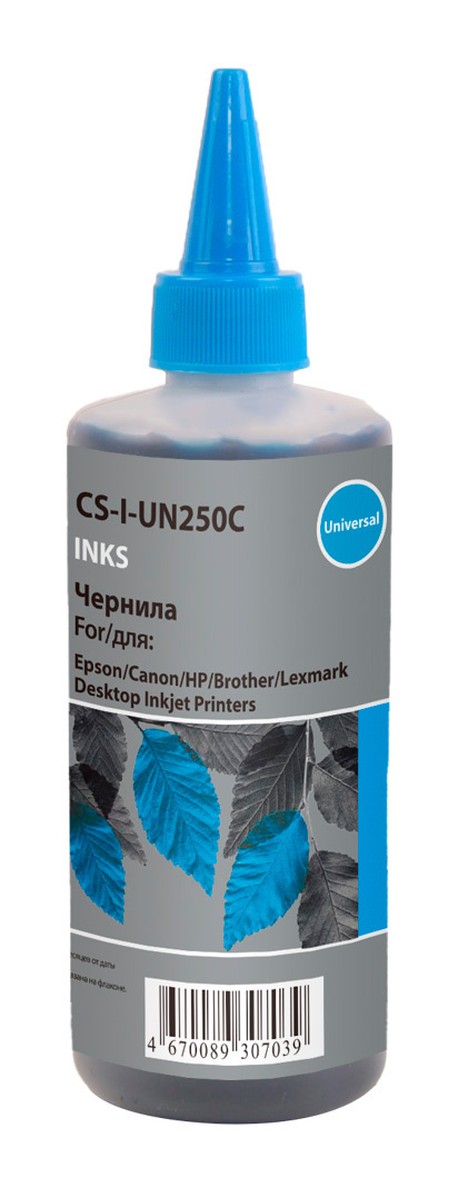 Чернила Cactus CS-I-Un250C голубой 250мл для HP/Lexmark/Canon/Epson/Brother