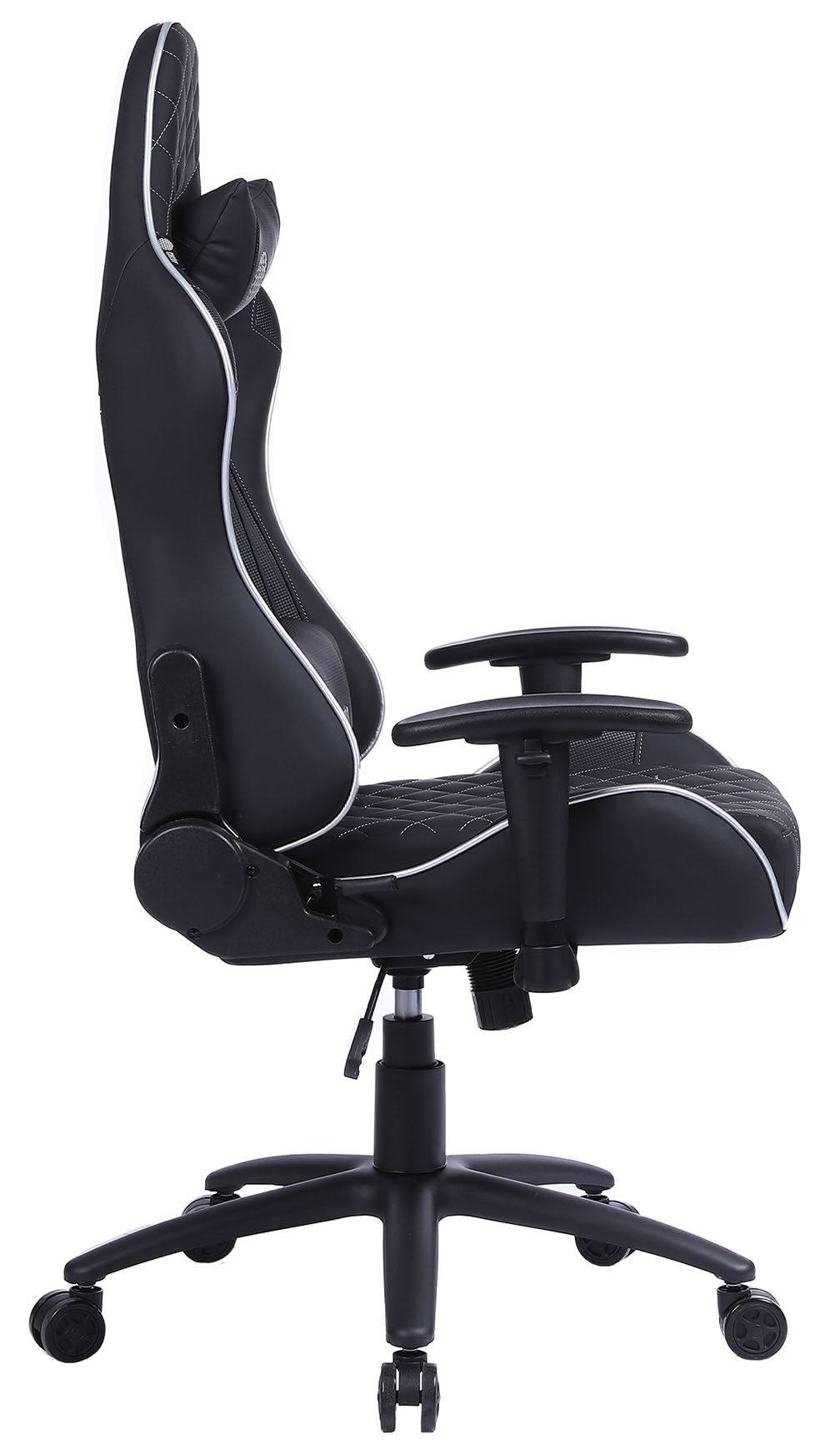 Кресло игровое Cactus CS-CHR-030BLS черный/серебристый эко.кожа с подголов. крестов. сталь 