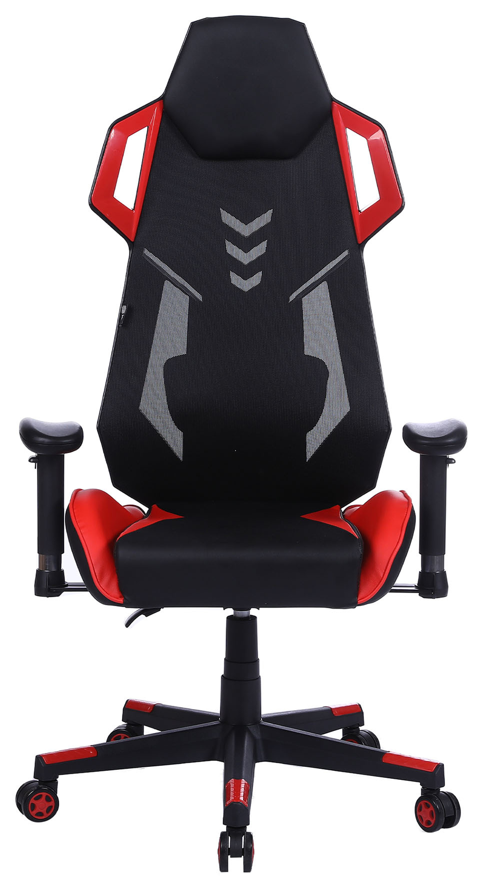 Кресло игровое Cactus CS-CHR-090BLR черный/красный эко.кожа/сетка крестов. нейлон 