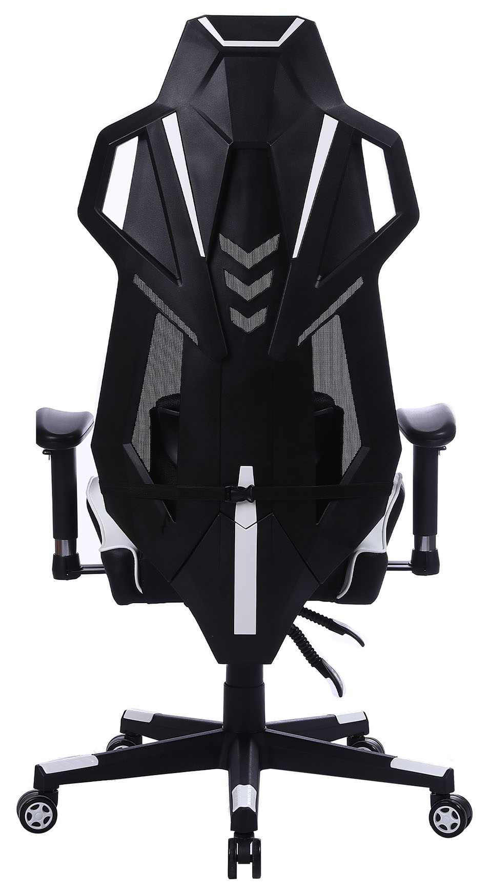 Кресло игровое Cactus CS-CHR-090BLW черный/белый эко.кожа/сетка крестов. нейлон 