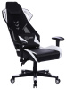 Кресло игровое Cactus CS-CHR-090BLW черный/белый экокожа/сетка крестов. нейлон 