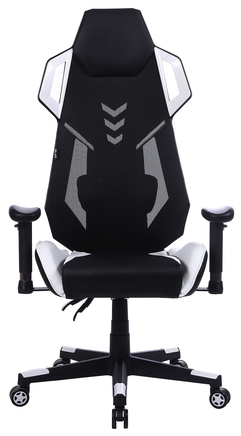 Кресло игровое Cactus CS-CHR-090BLW черный/белый эко.кожа/сетка крестов. нейлон 