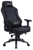Кресло игровое Cactus  CS-CHR-0112BL-M с вибромассажем  черный экокожа с подголов. крестов. черный