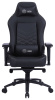 Кресло игровое Cactus  CS-CHR-0112BL-M с вибромассажем  черный экокожа с подголов. крестов. черный