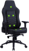 Кресло игровое Cactus  CS-CHR-0112BL-M с вибромассажем  черный экокожа с подголов. крестов. черный