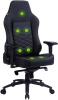 Кресло игровое Cactus  CS-CHR-0112BL-M с вибромассажем  черный экокожа с подголов. крестов. черный