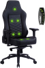 Кресло игровое Cactus  CS-CHR-0112BL-M с вибромассажем  черный экокожа с подголов. крестов. черный