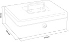 Ящик для денег без номинала Cactus CS-CB-003RD 90x250x180 красный сталь 1.367кг 