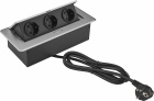 Розетка Cactus CS-SOCKET-EU3-GYBK для столешницы 26.5x11.8x6.5см серый (уп.:1шт) 