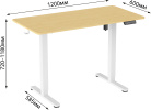 Стол для компьютера Cactus CS-ED-WTBAM электропривод столешница бамбук бежевый каркас белый 120x72x60см 