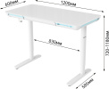 Стол для компьютера Cactus CS-EGD-WT-LED электропривод столешница закаленное стекло белый каркас белый 120x72x60см 