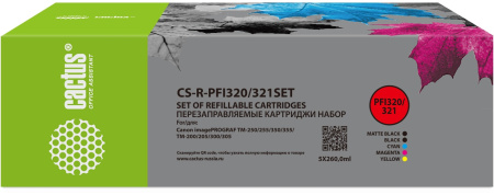 Картридж перезаправляемый струйный Cactus CS-R-PFI320/321SET