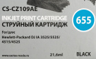 Картридж струйный Cactus CS-CZ109AE №655 черный пигментный (21.6мл) для HP DJ IA 3525/5525/4525 с чипом